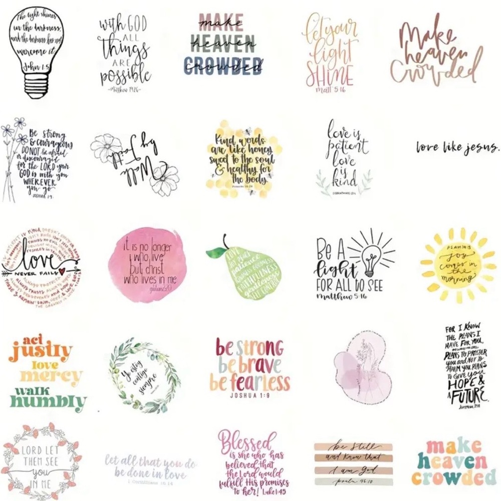 Stickers Inspirational NEW Bible Verse Stickers, 50 pieces - Picture 7 of 8